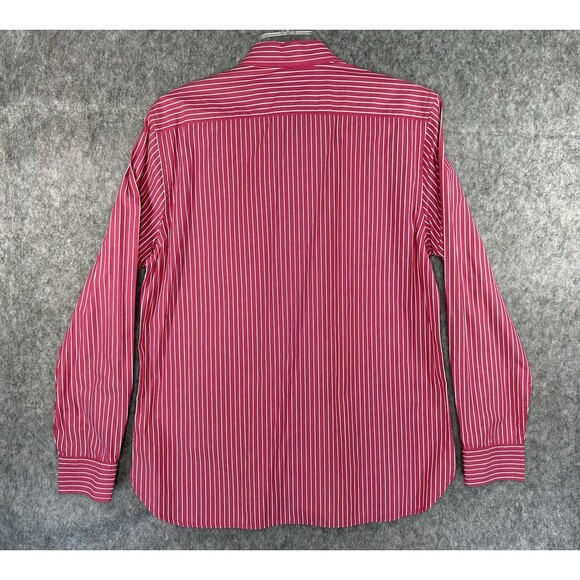 American Eagle Shirt Men's L Pink Striped Button Up Long Sleeve Preppy - Picture 3 of 7